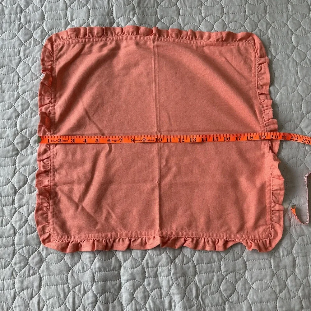 Hen House Linens Napkin Ruffle Coral Pink Barbie Shabby Chic Cotton Set 5 20x20
